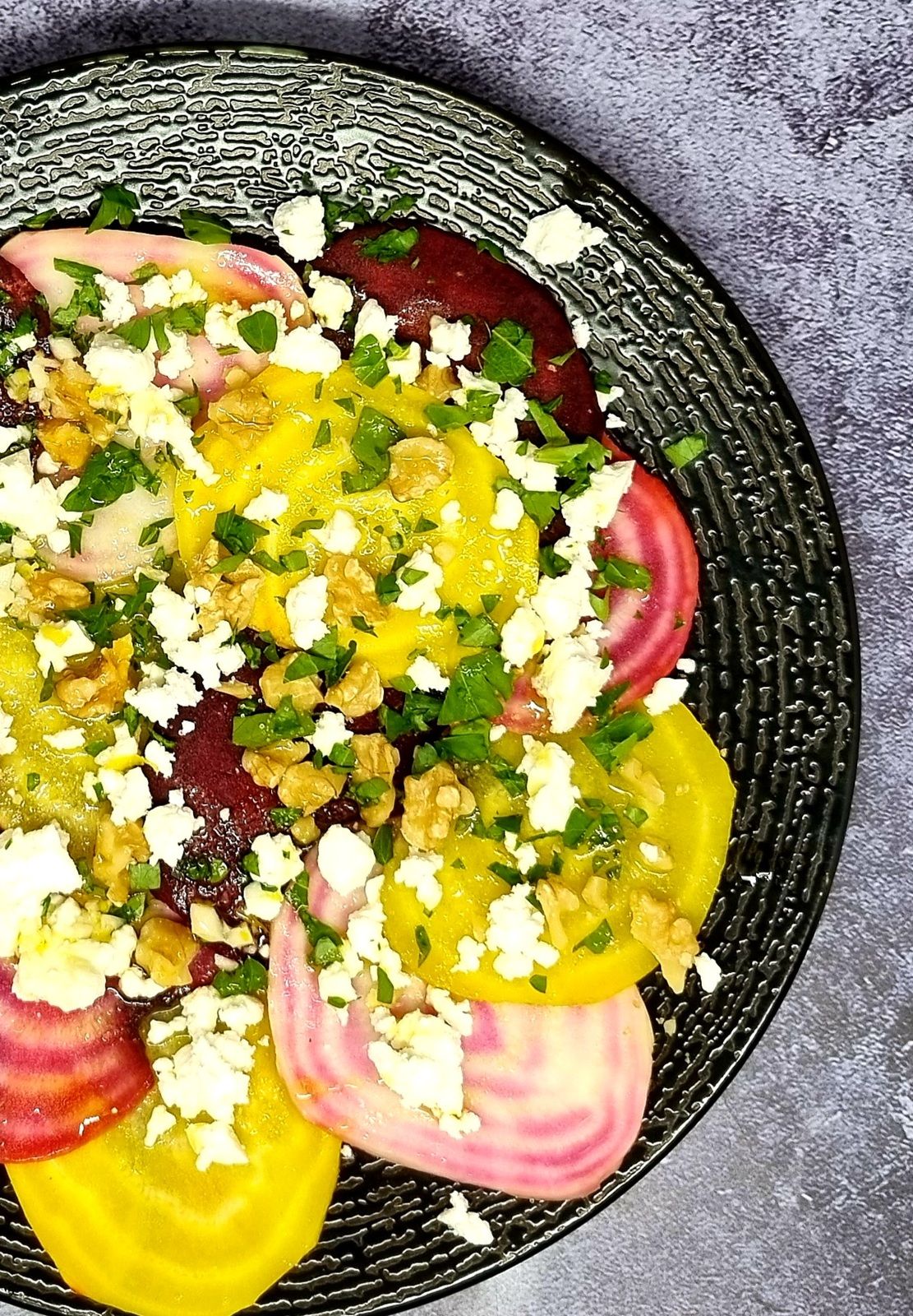 Carpaccio de betteraves à la fêta