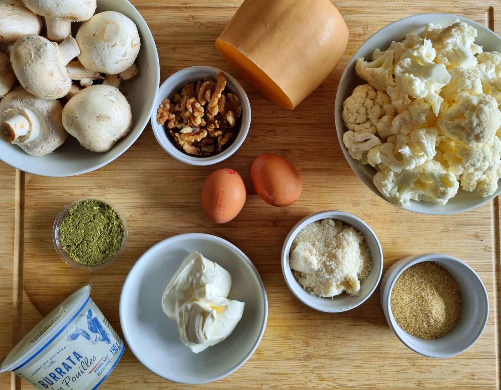 Pizza automnale à la pâte de chou fleur