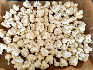 Gaufres curry et graines et chou fleur rôti