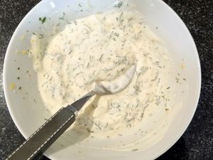 Boulettes de tofu et salade de haricots verts