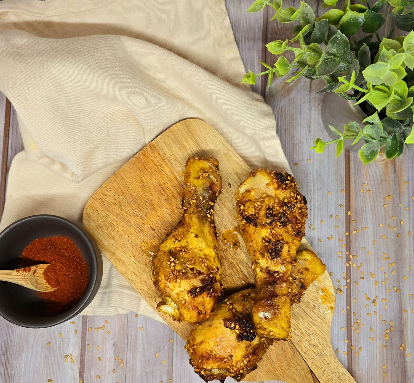 Pilons de poulet aux épices et sésame