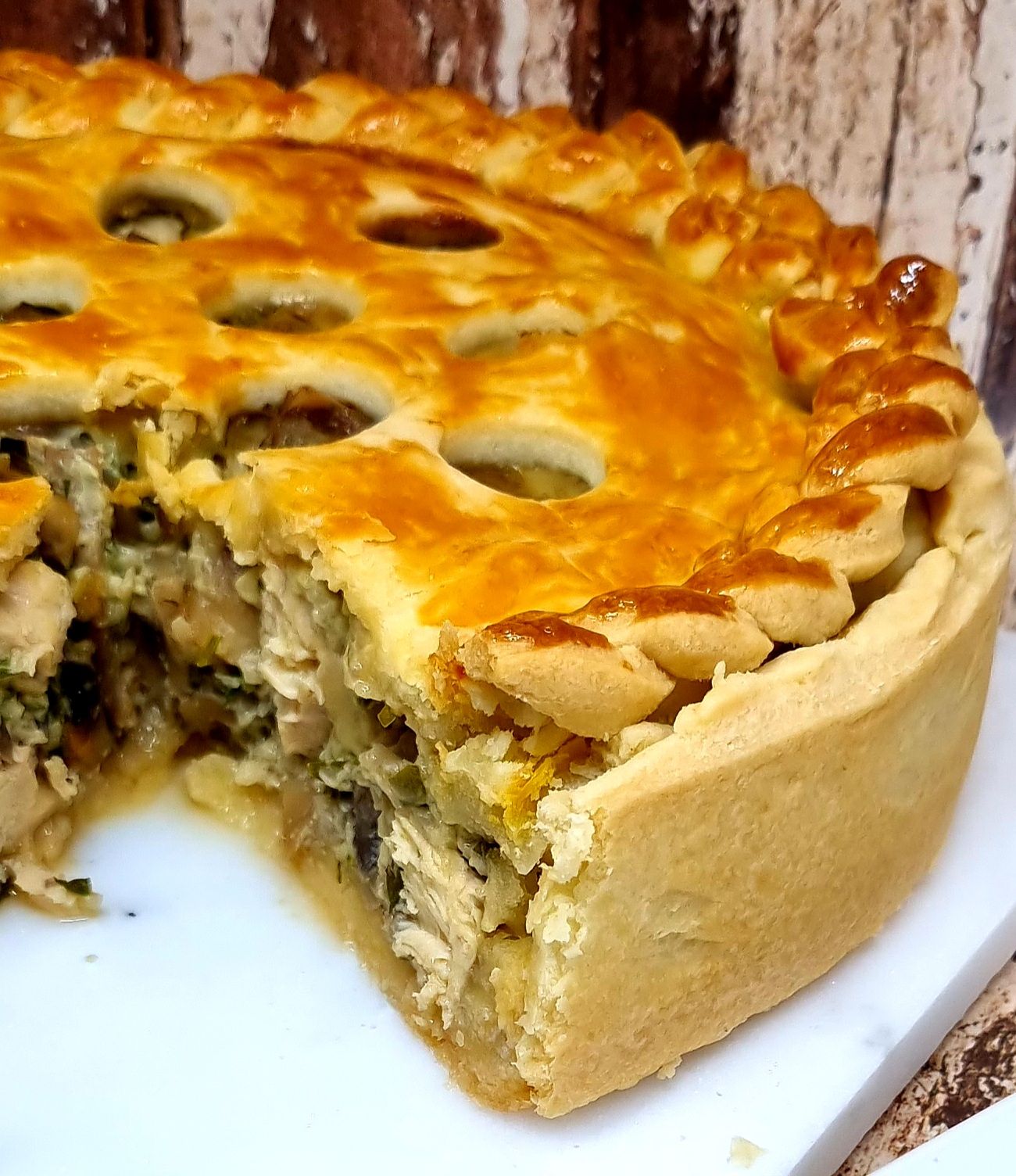 Tourte poulet champignons