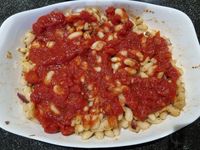 Gratin de haricots blancs et épinards