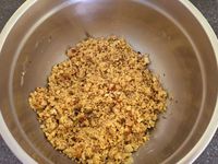 Crumble de potimarron et effiloché de porc