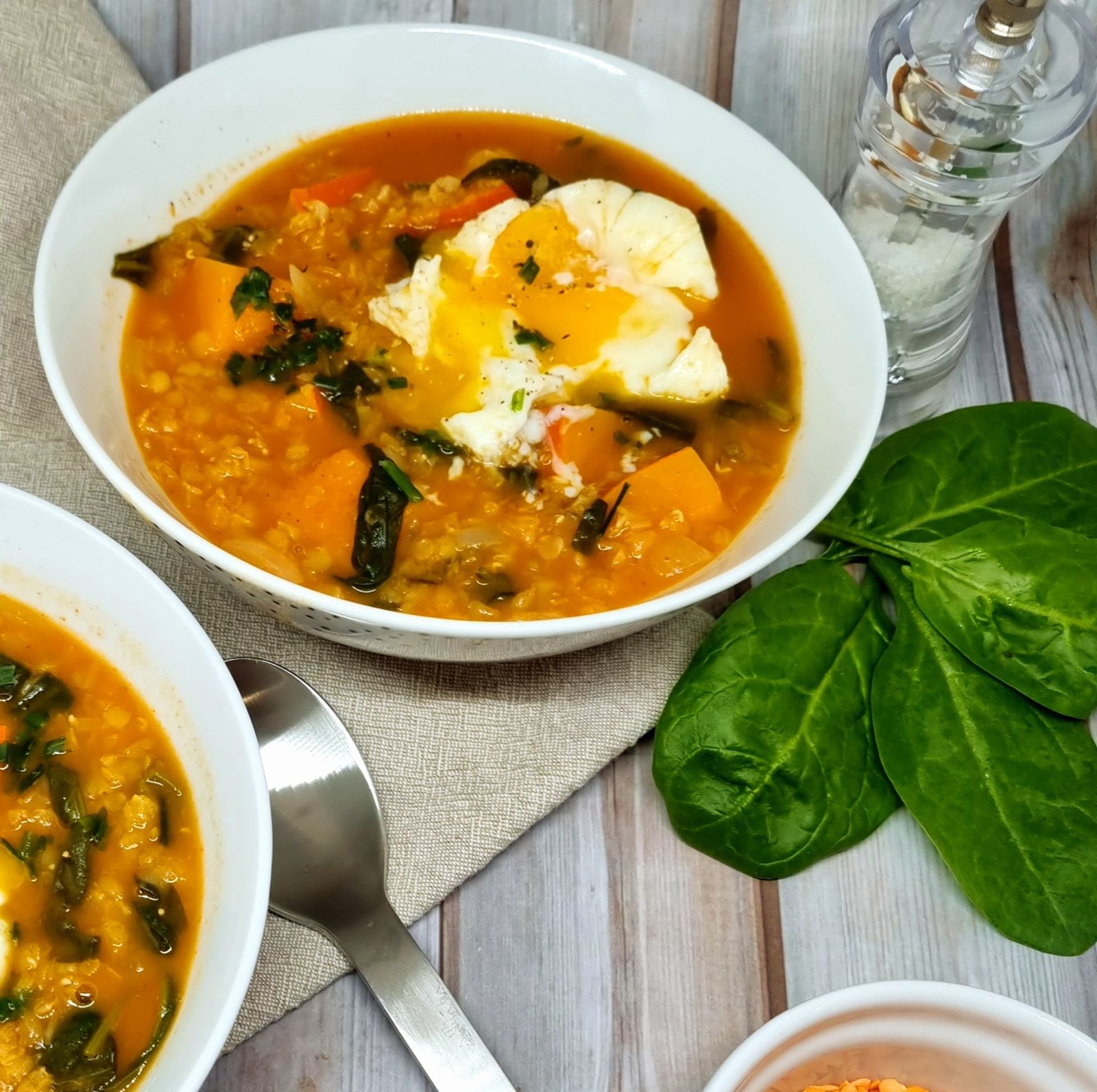Soupe de lentilles corail et potimarron