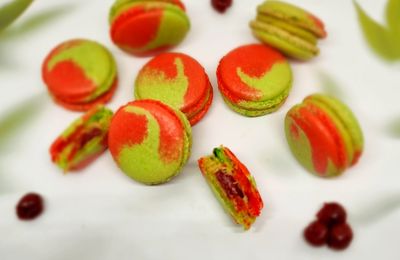 Macarons pistache cerise