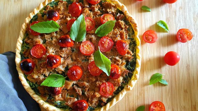 Tarte thon épinards et tomates cerises
