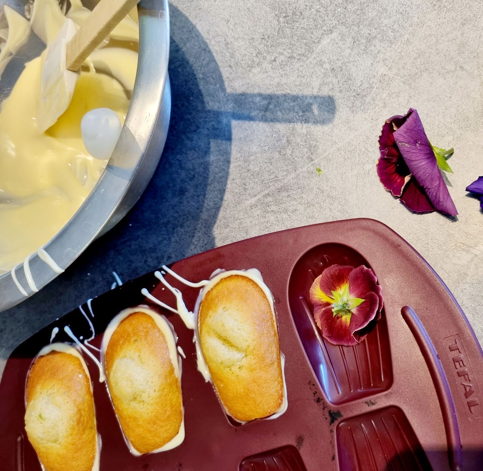 Madeleine chocolat et fleurs