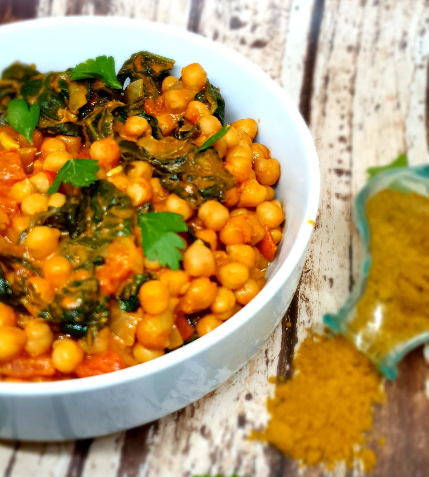 Curry de pois chiches et épinards