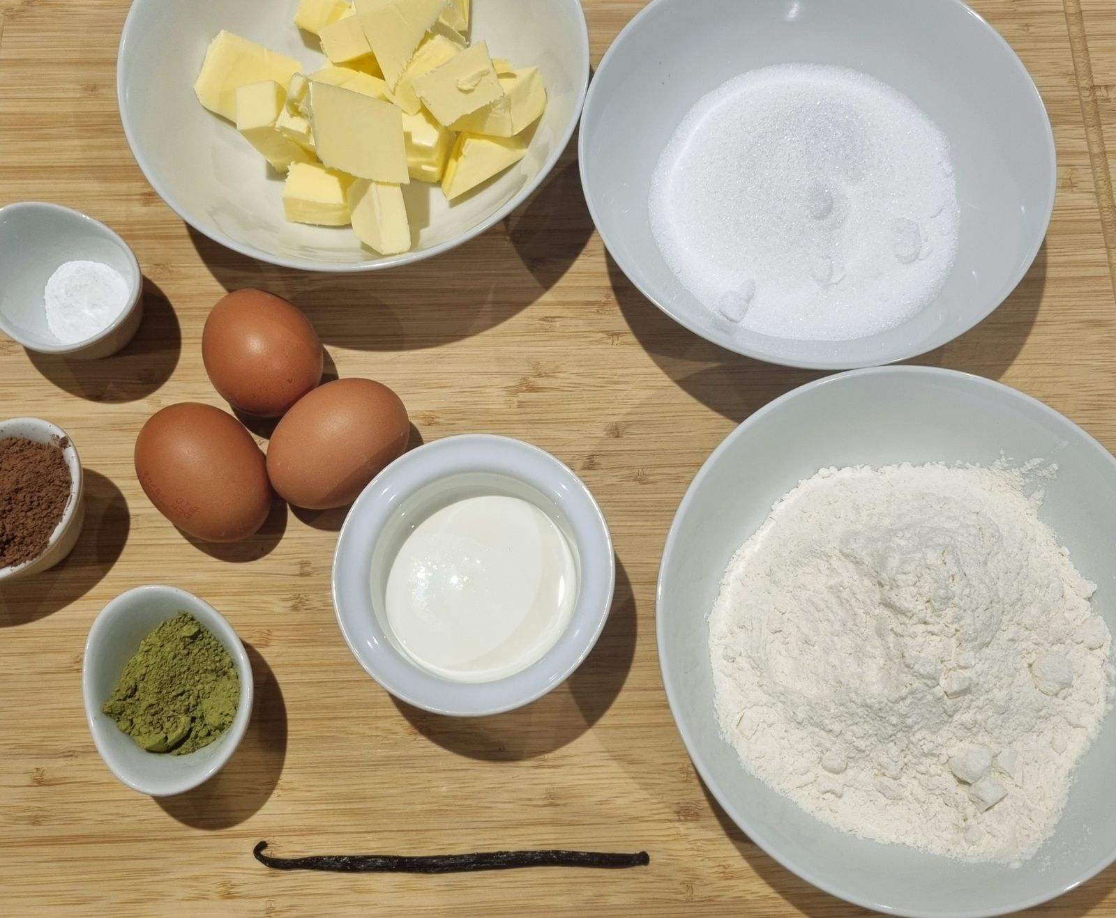 Marbré matcha choco et vanille