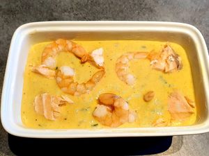 Terrine de saumon et crevettes au curry