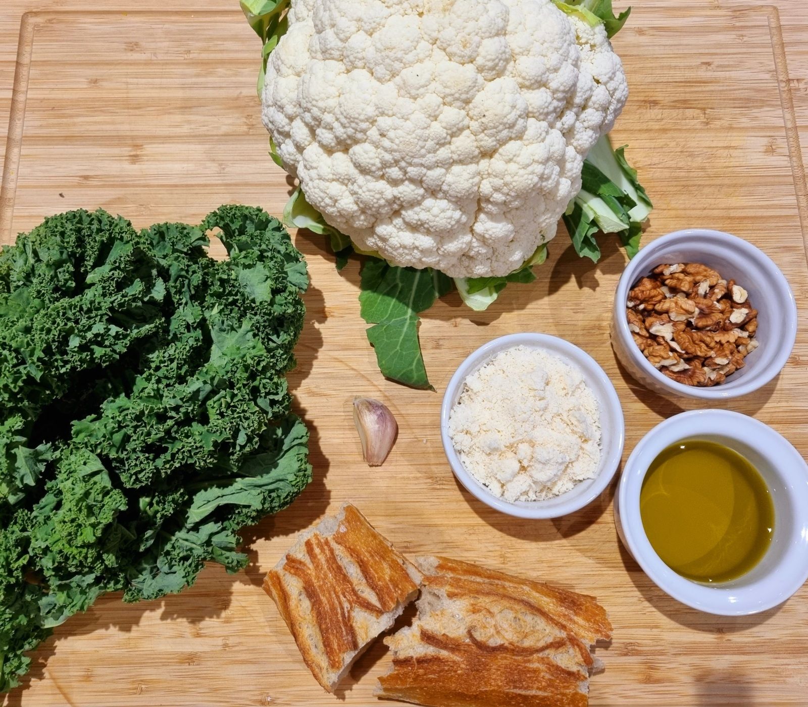 Chou fleur rôti au pesto de chou kale