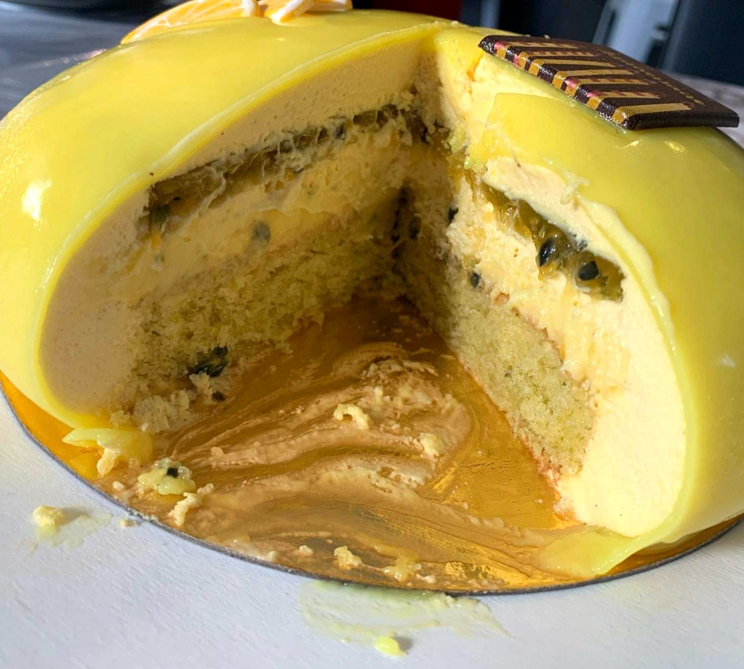 Entremet passion citron vert