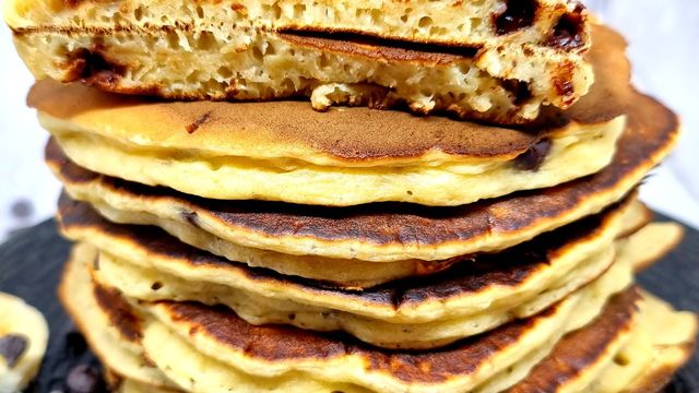 Pancakes healthy banane chocolat noir