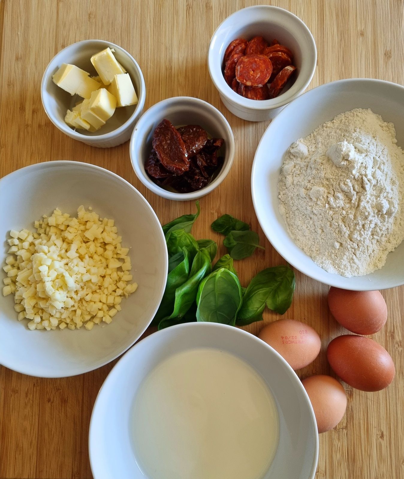 Gaufres au chorizo et aux tomates séchées