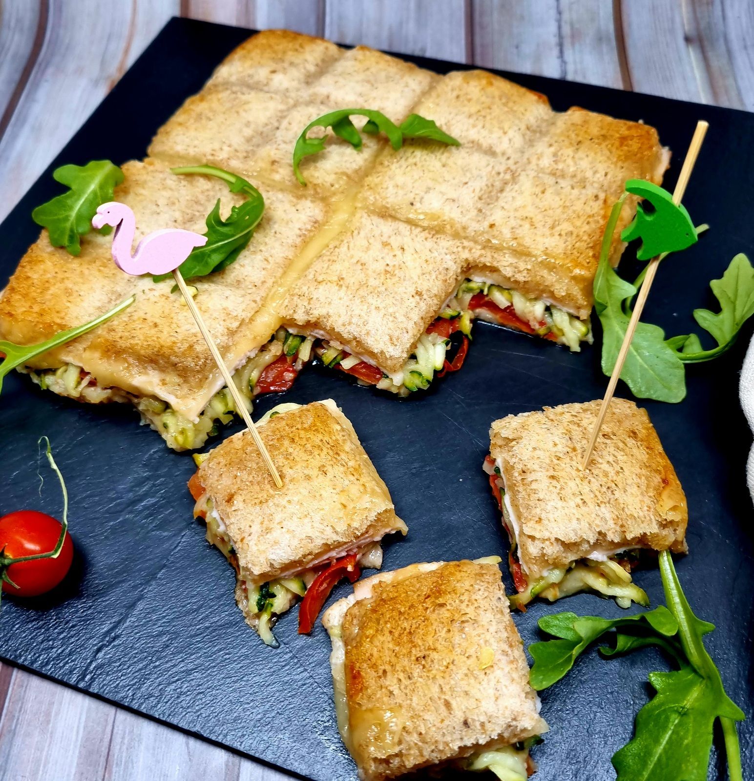 Croque tablette au poulet et courgette