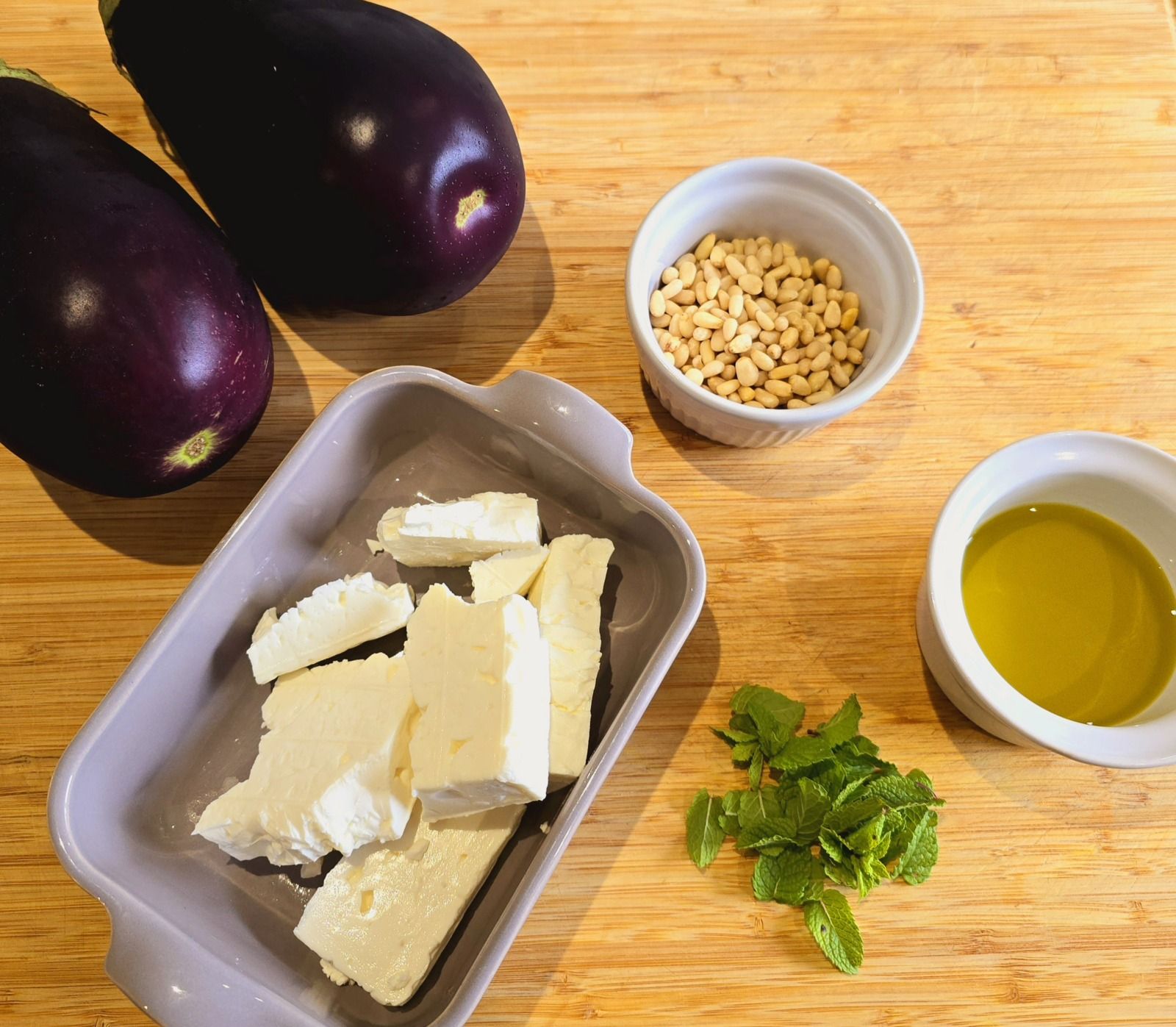 Salade d'aubergines confites à la fêta
