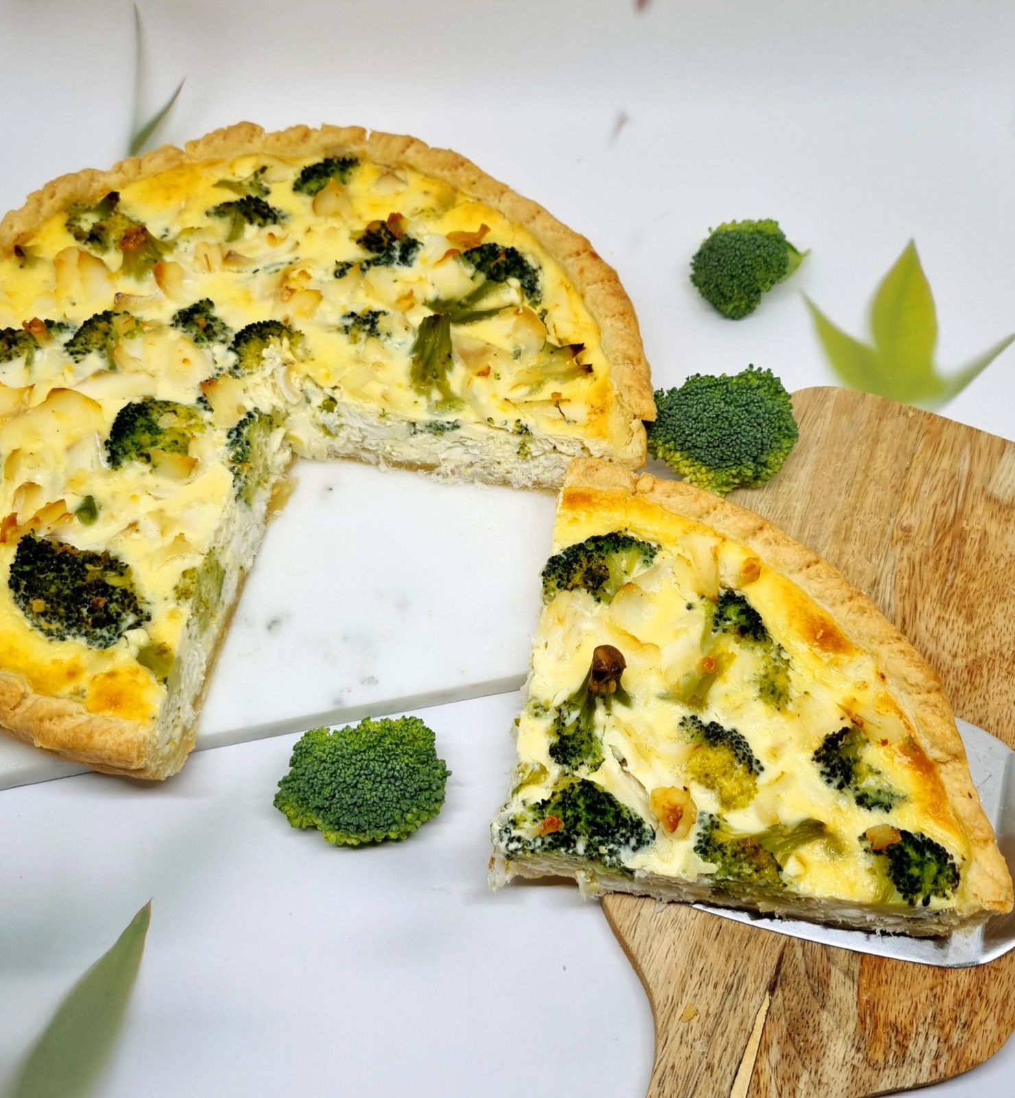 Quiche brocoli, poisson et fromage frais