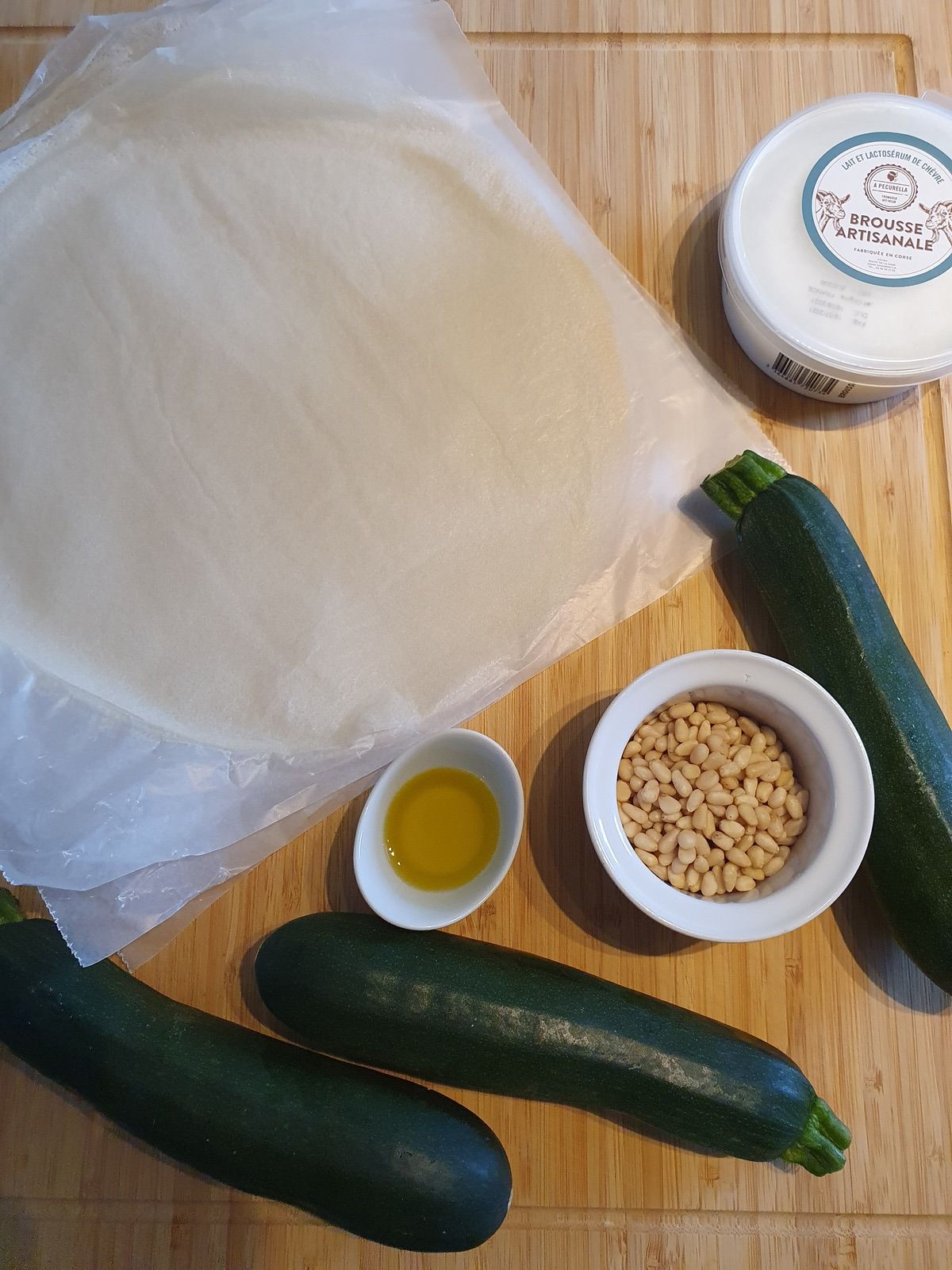 Tarte rustique express courgettes et brousse