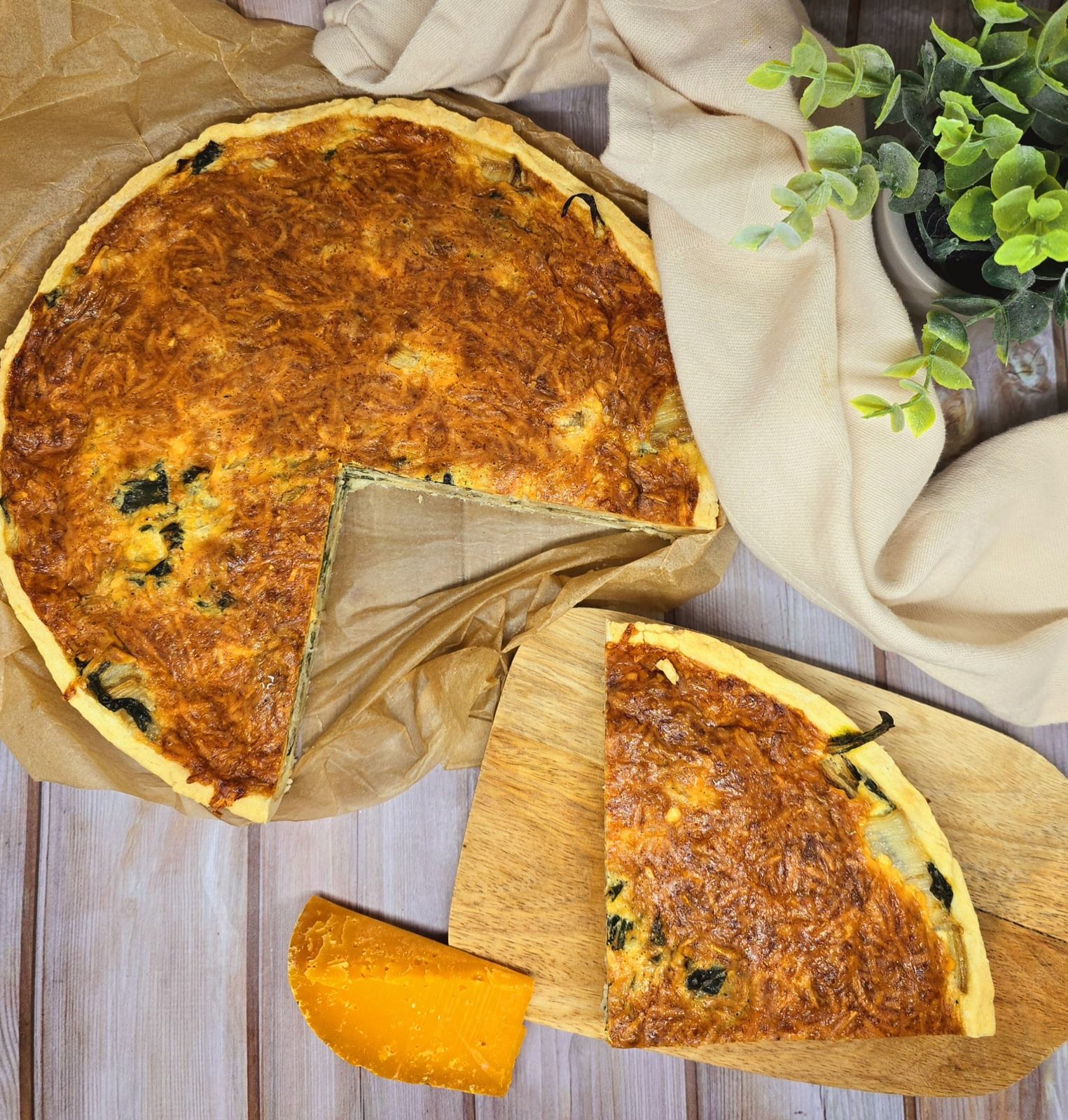 Quiche à la mimolette et aux blettes
