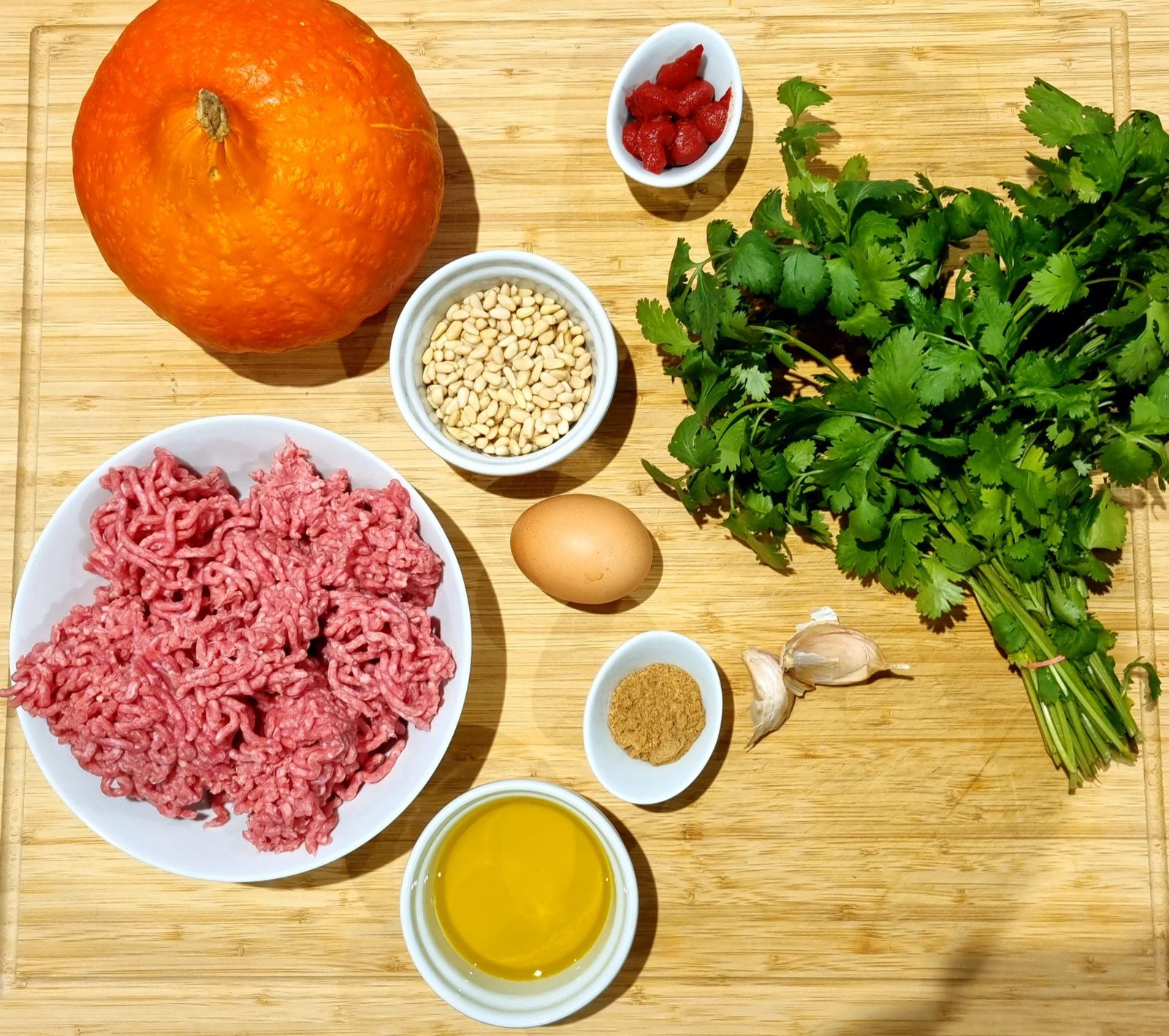 Potimarron rôti aux boulettes 