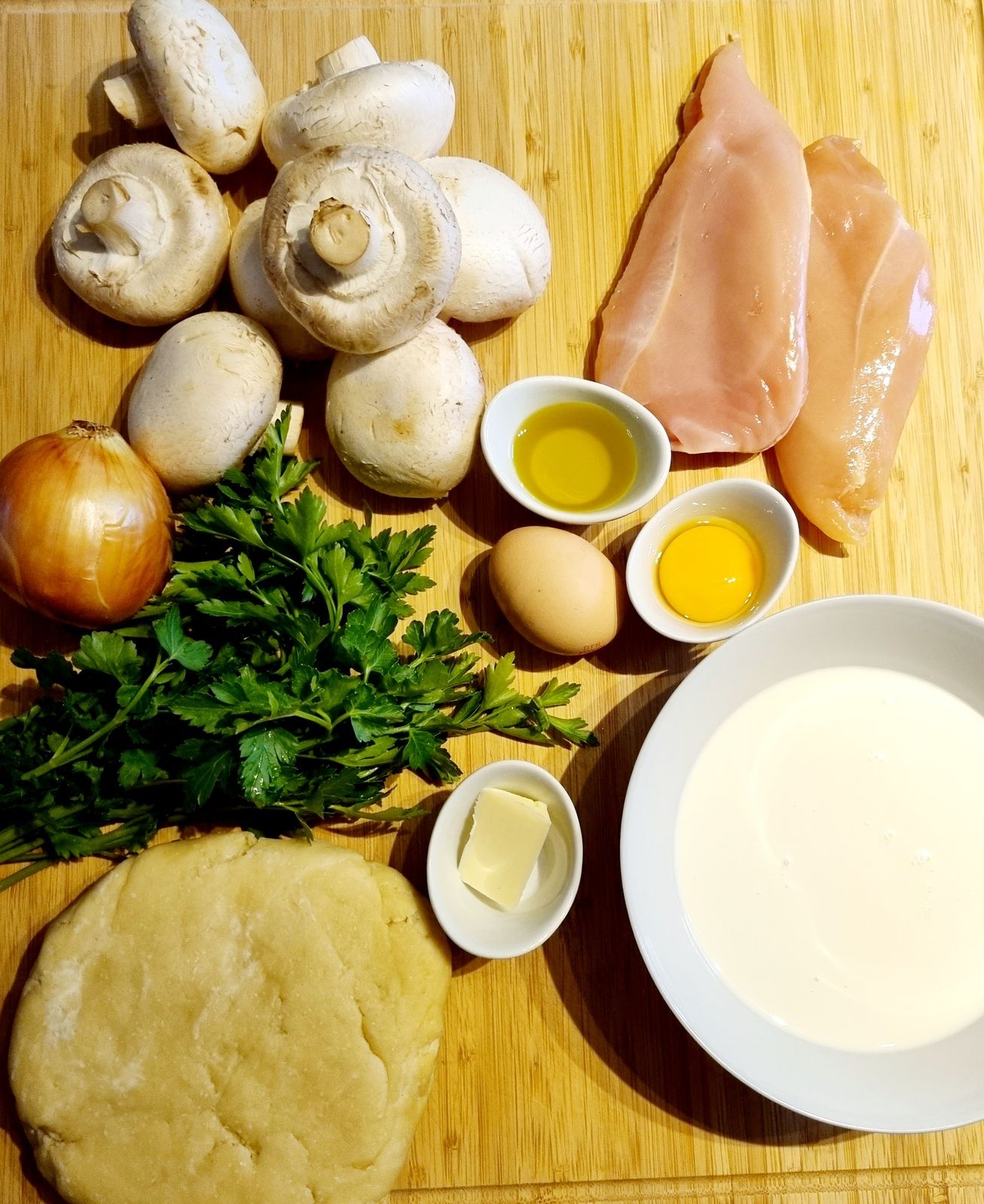 Tourte poulet champignons