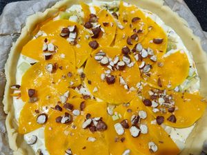 Quiche butternut, poireaux et brebis