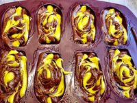 Madeleines marbrées chocolat pistache