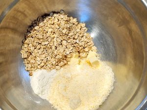 Crumble d'échalotes au lard fumé