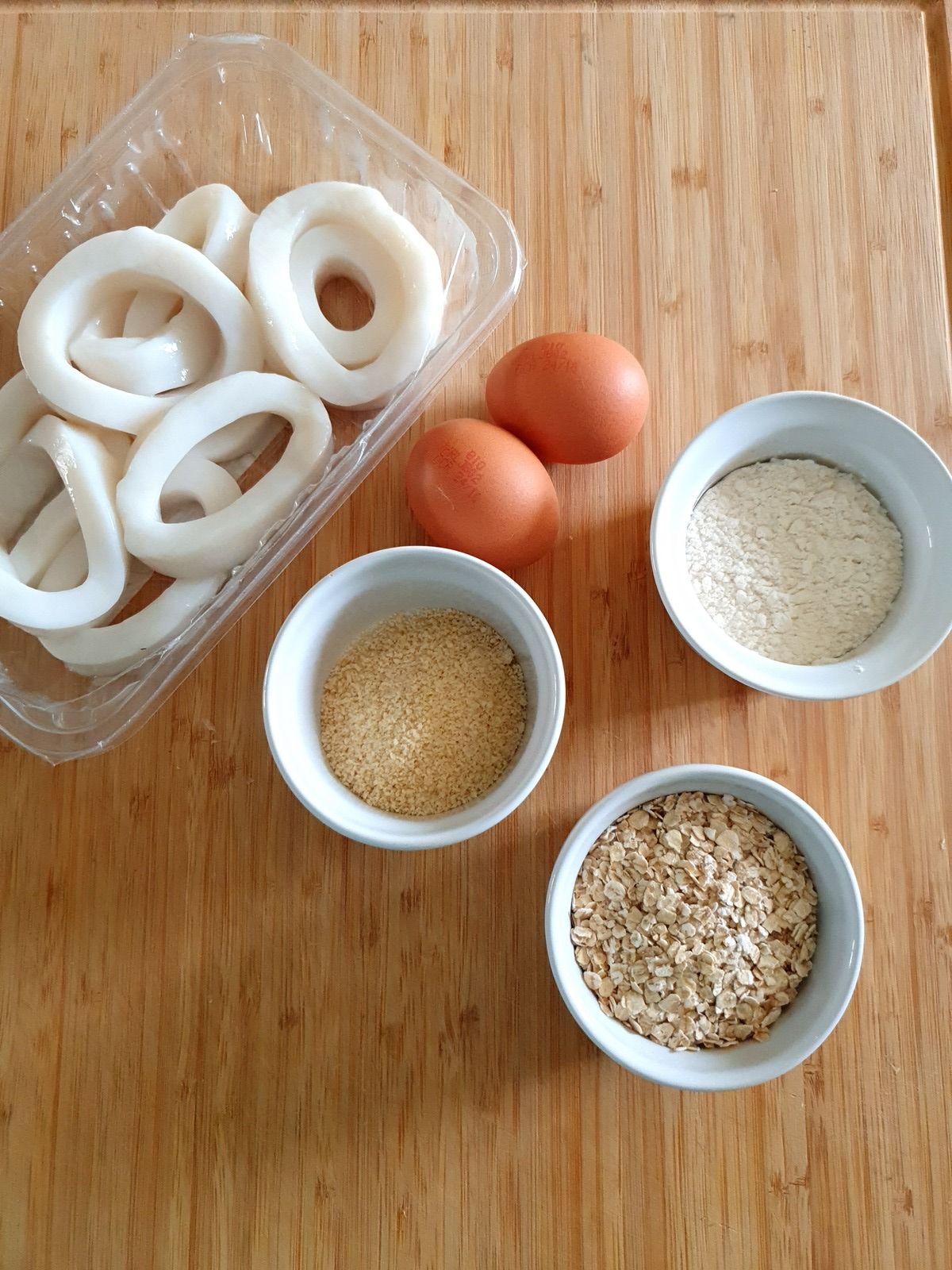 Beignets d'encornets aux flocons d'avoine