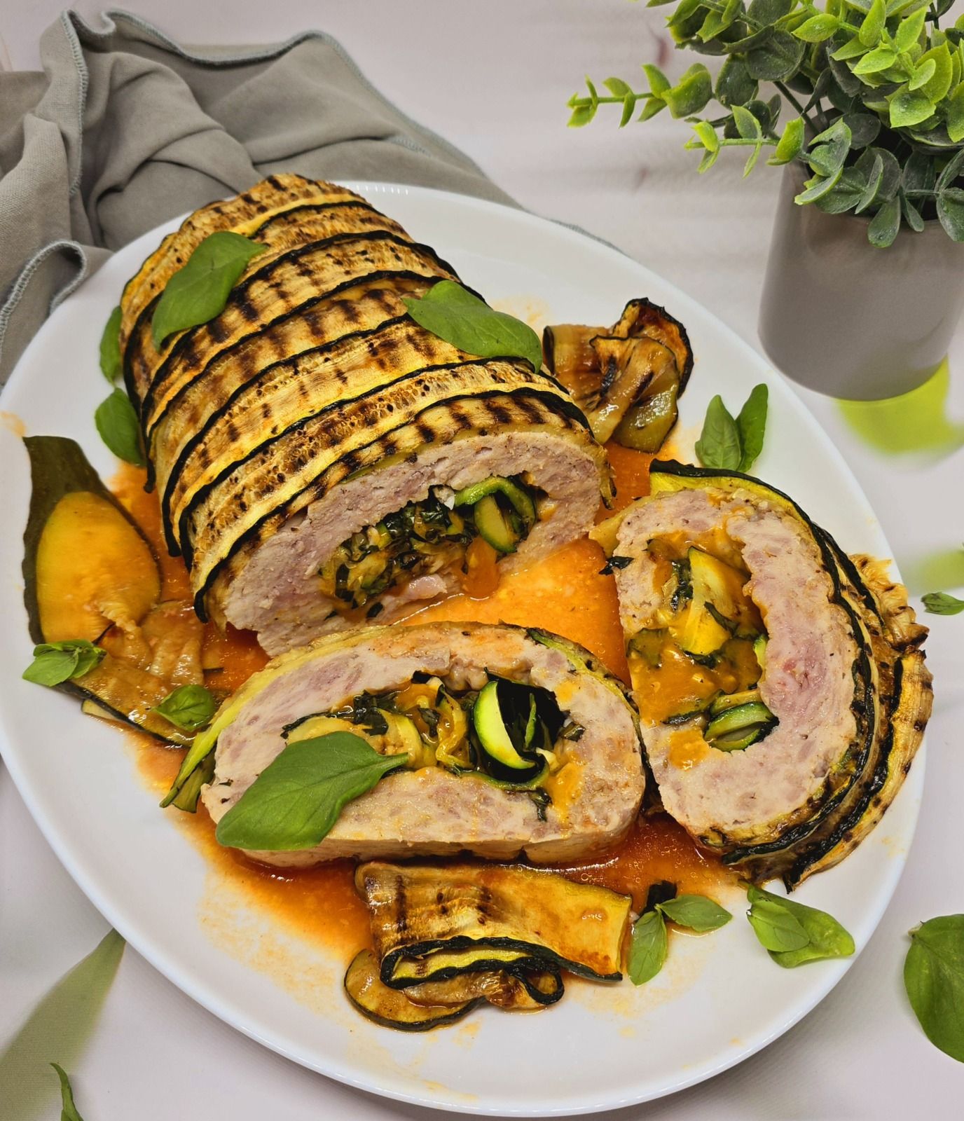 Pain de viande de dinde farci aux courgettes