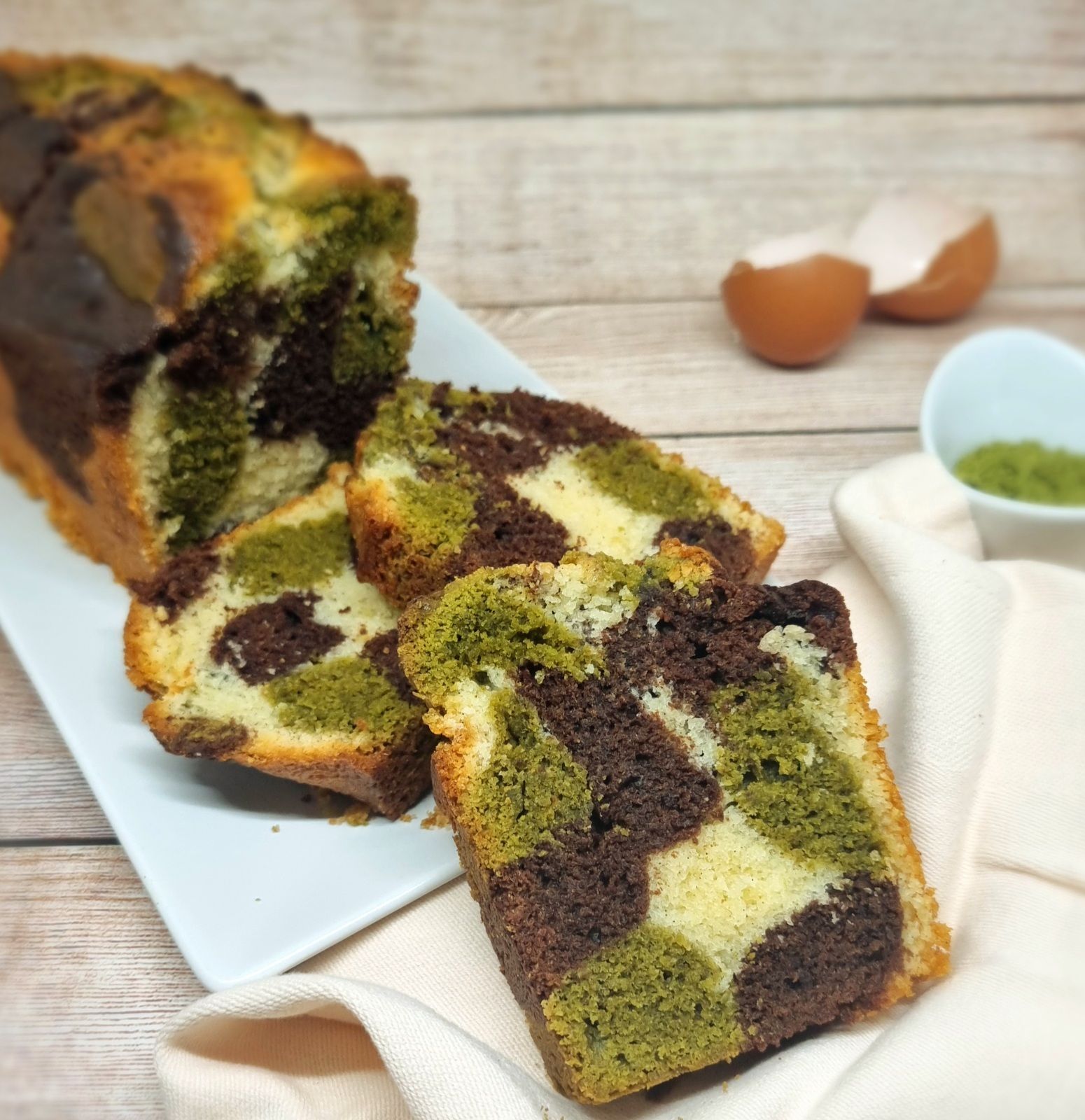 Marbré matcha choco et vanille