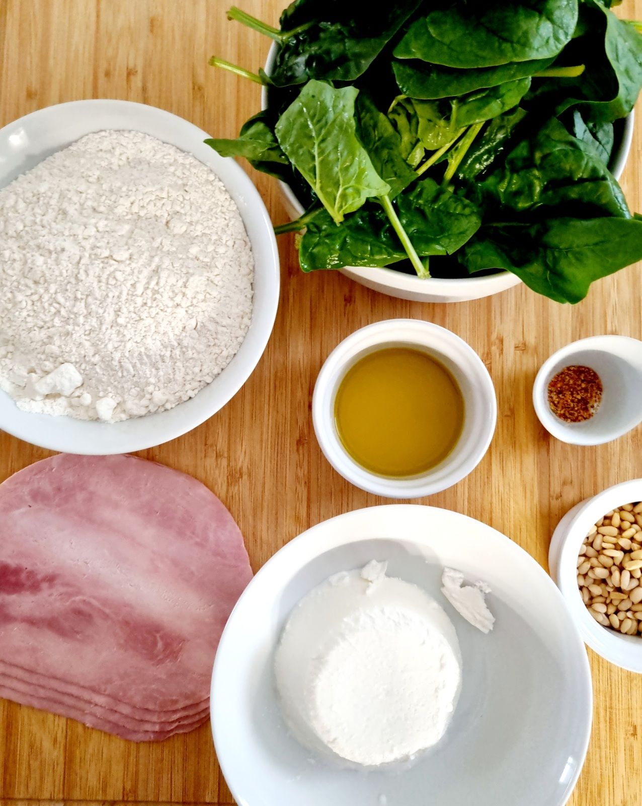 Wraps épinards jambon et ricotta