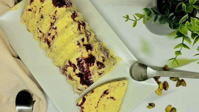 Glace pistache et cerise