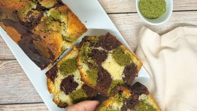 Marbré matcha choco et vanille