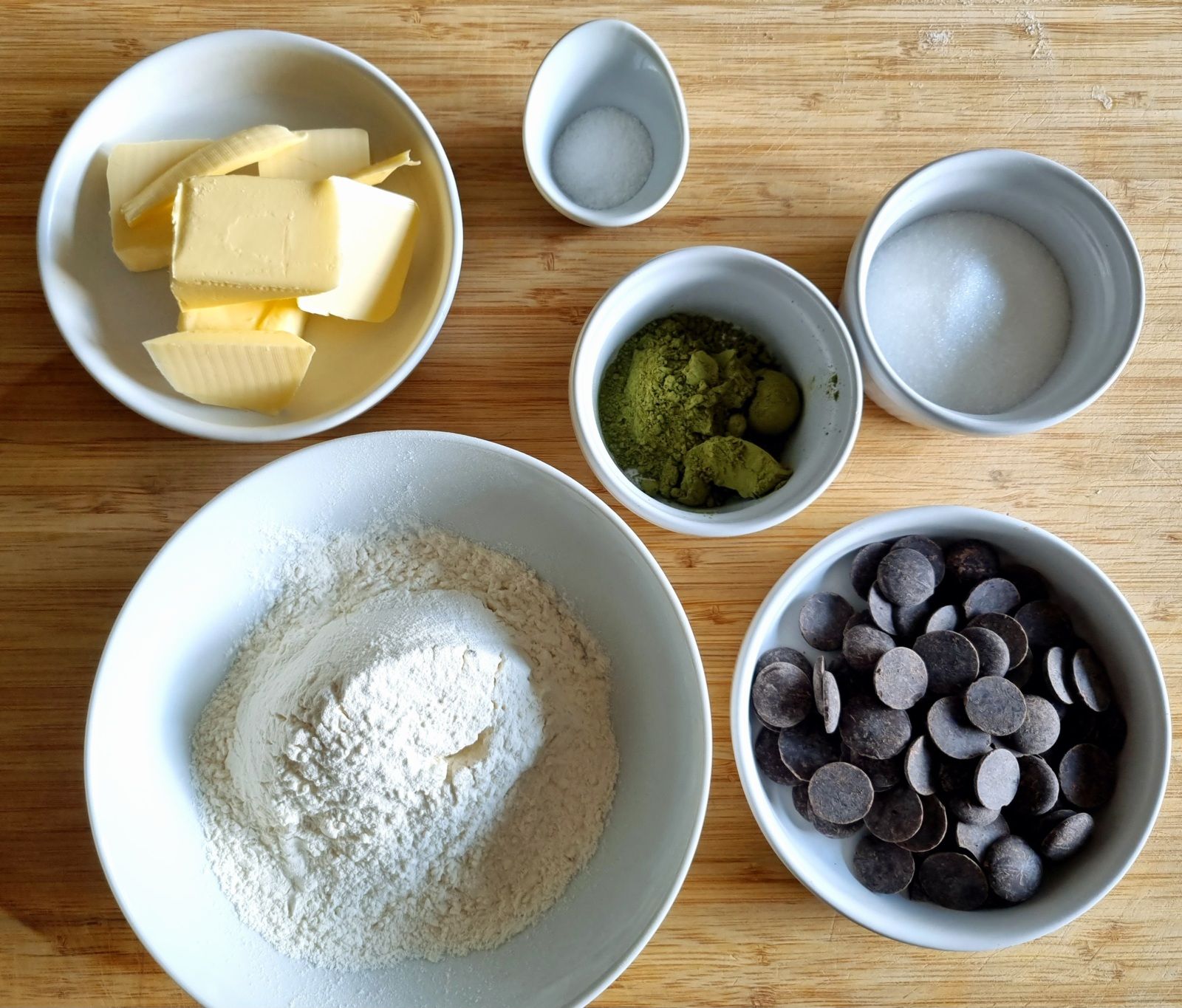 Shortbreads matcha chocolat noir