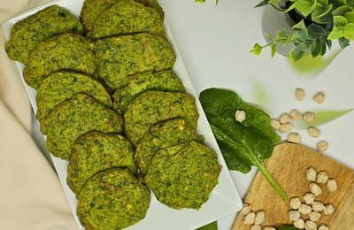 Galettes pois chiches, épinards et fêta