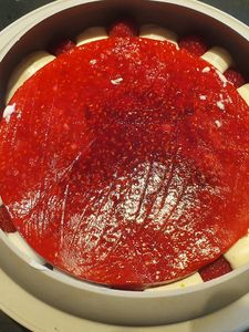 Entremet framboises citron vert