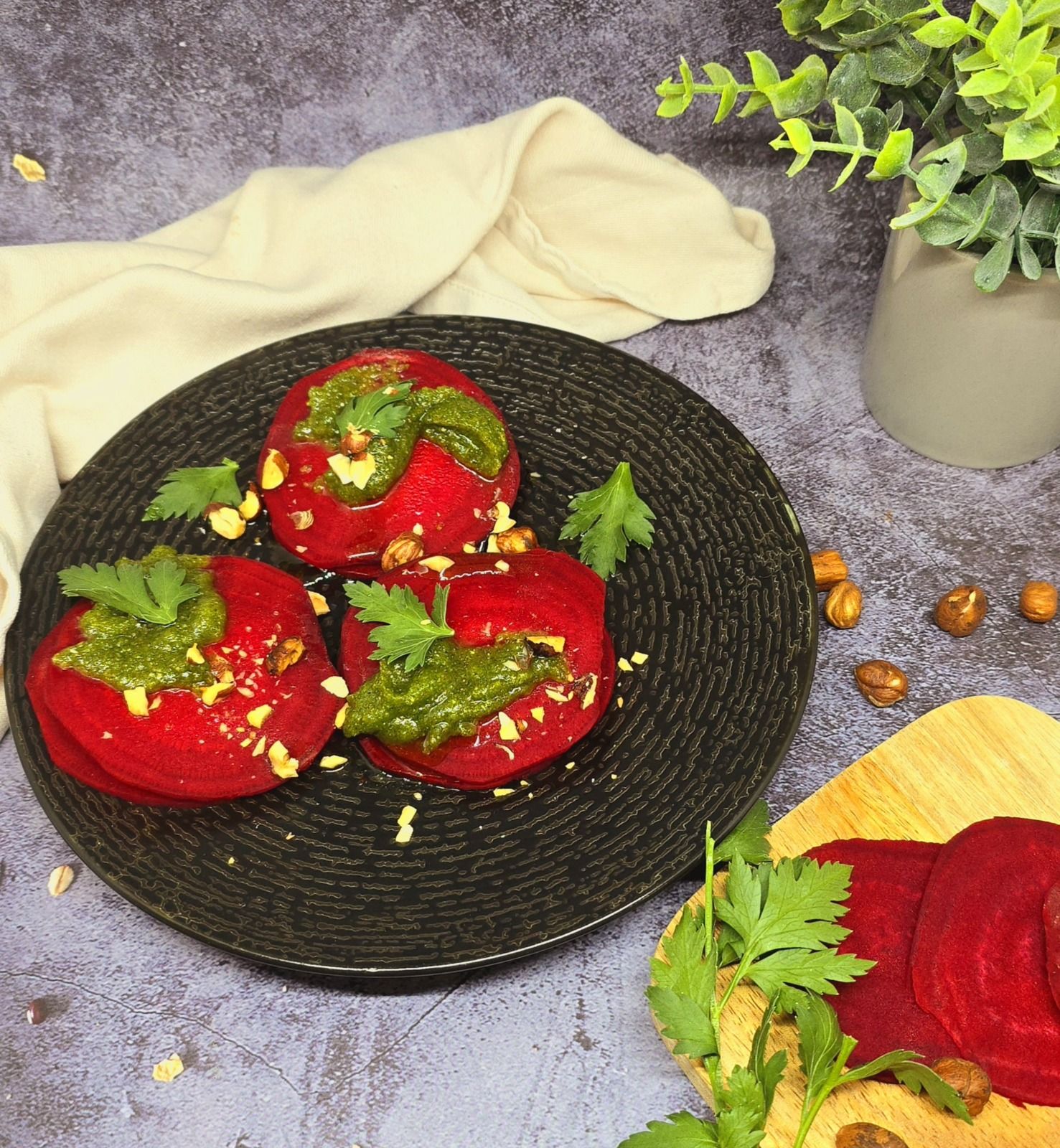 Ravioles de betteraves au chèvre frais