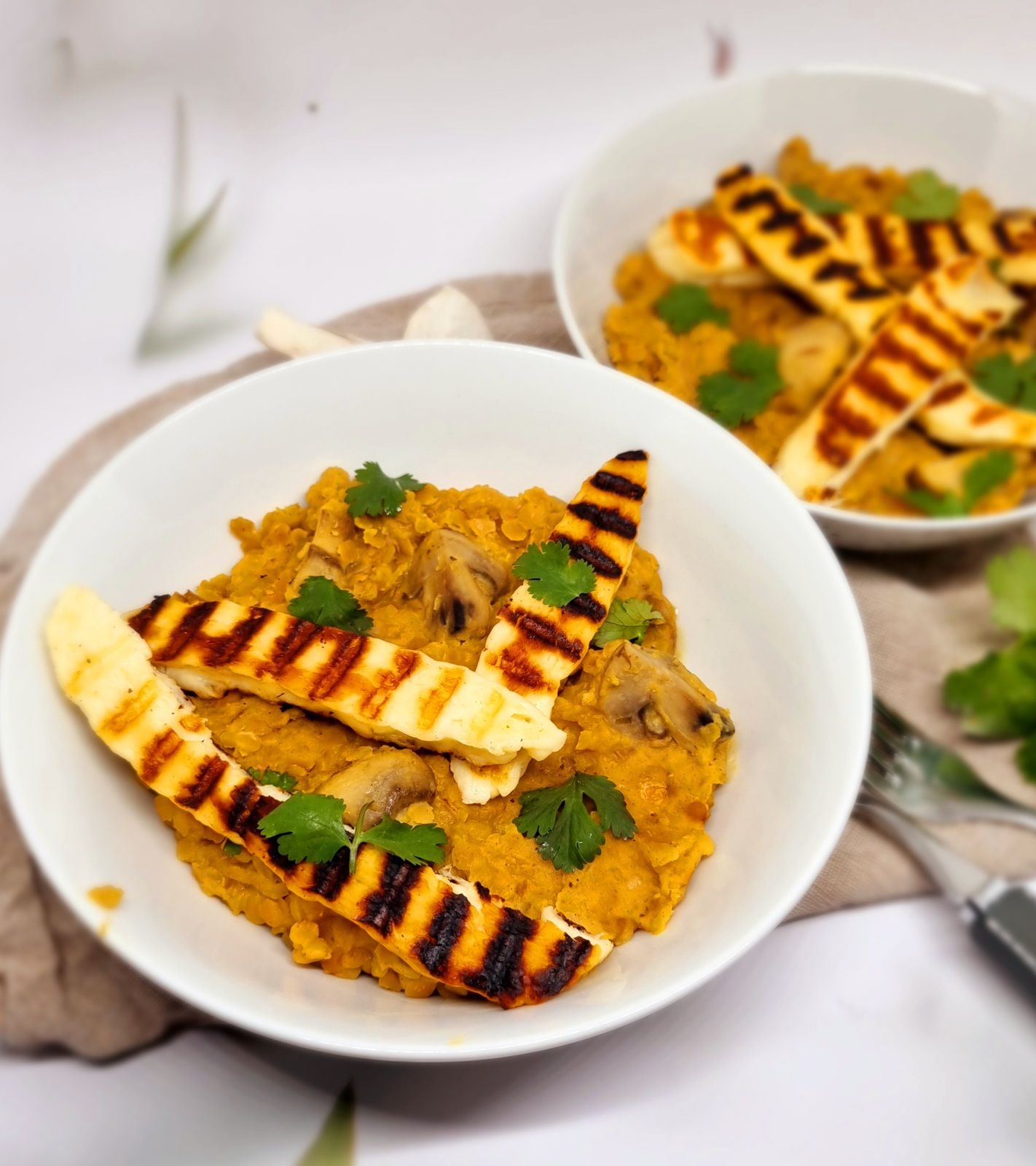 Fricassée de lentilles corail et champignons