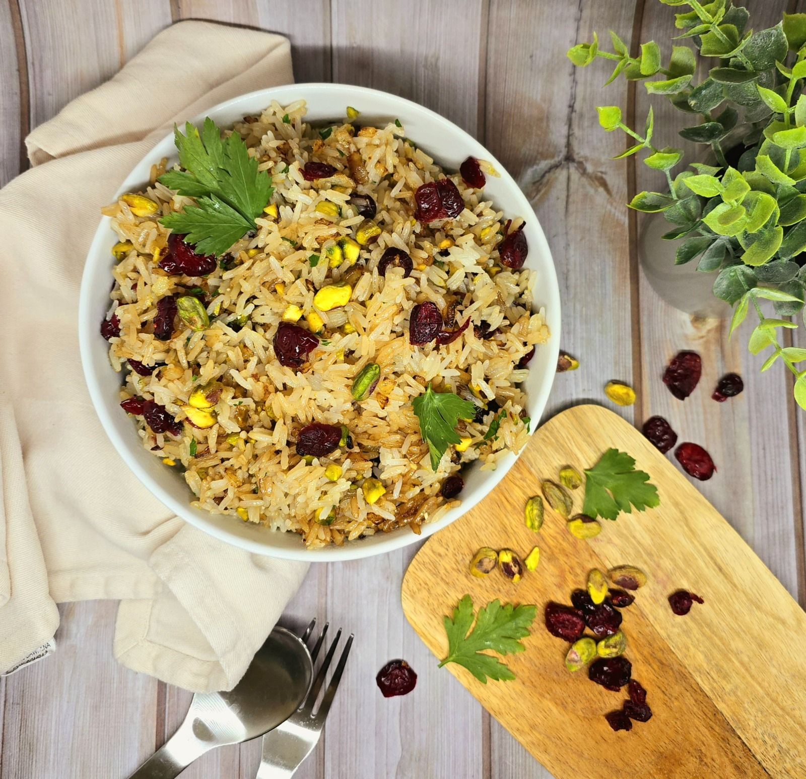 Riz sauté aux fruits secs