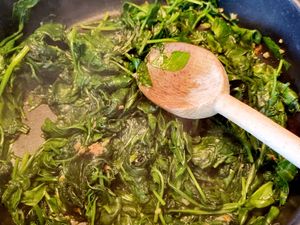 Gratin de pâtes aux épinards et poulet